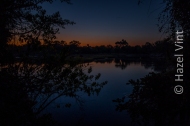 Sunset from my safari tent back in Maun